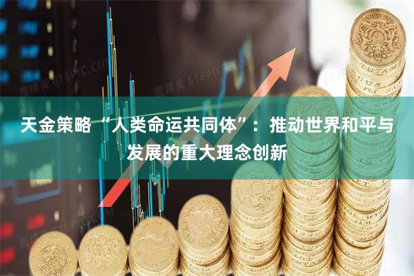 天金策略 “人类命运共同体”：推动世界和平与发展的重大理念创新